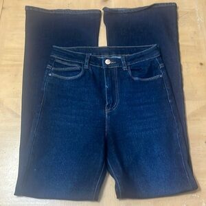 Lola Denim High Rise Women's flare designer jeans Dark Blue 8